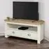 Highland Corner TV Stand with 2 Drawers - Cream, Oak