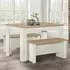 Highland Dining Table with 2 Benches - Cream, Oak