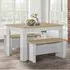 Highland Dining Table with 2 Benches - Grey, Oak