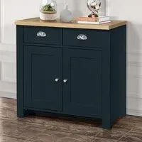 Highland Sideboard with 2 Doors 2 Drawers - Blue, Oak