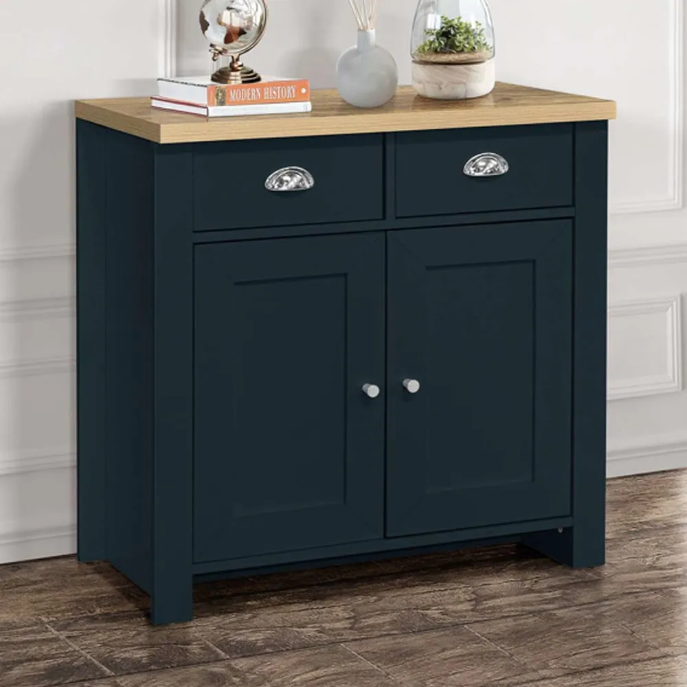 Highland Sideboard with 2 Doors 2 Drawers - Blue, Oak
