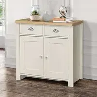 Highland Sideboard with 2 Doors 2 Drawers - Cream, Oak