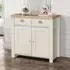 Highland Sideboard with 2 Doors 2 Drawers - Cream, Oak