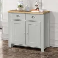 Highland Sideboard with 2 Doors 2 Drawers - Grey, Oak