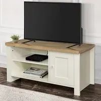 Highland TV Stand with 1 Door - Cream, Oak