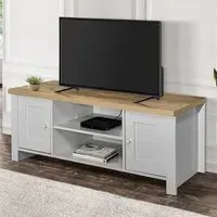 Highland TV Stand with 2 Doors - Grey, Oak