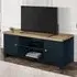 Highland TV Stand with 2 Doors - Navy Blue, Oak