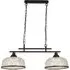 Highworth 2 Light Holophane Glass Pendant Light - Black
