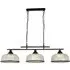 Highworth 3 Light Holophane Glass Pendant Light - Black