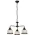 Highworth 3 Light Holophane Glass Pendant Light - Black