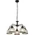 Highworth 5 Light Holophane Glass Pendant Light - Black