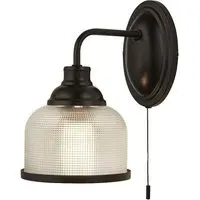 Highworth Holophane Glass Wall Light - Black