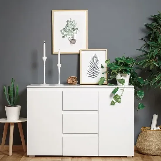 Hilary Wooden Sideboard with Storage - White image
