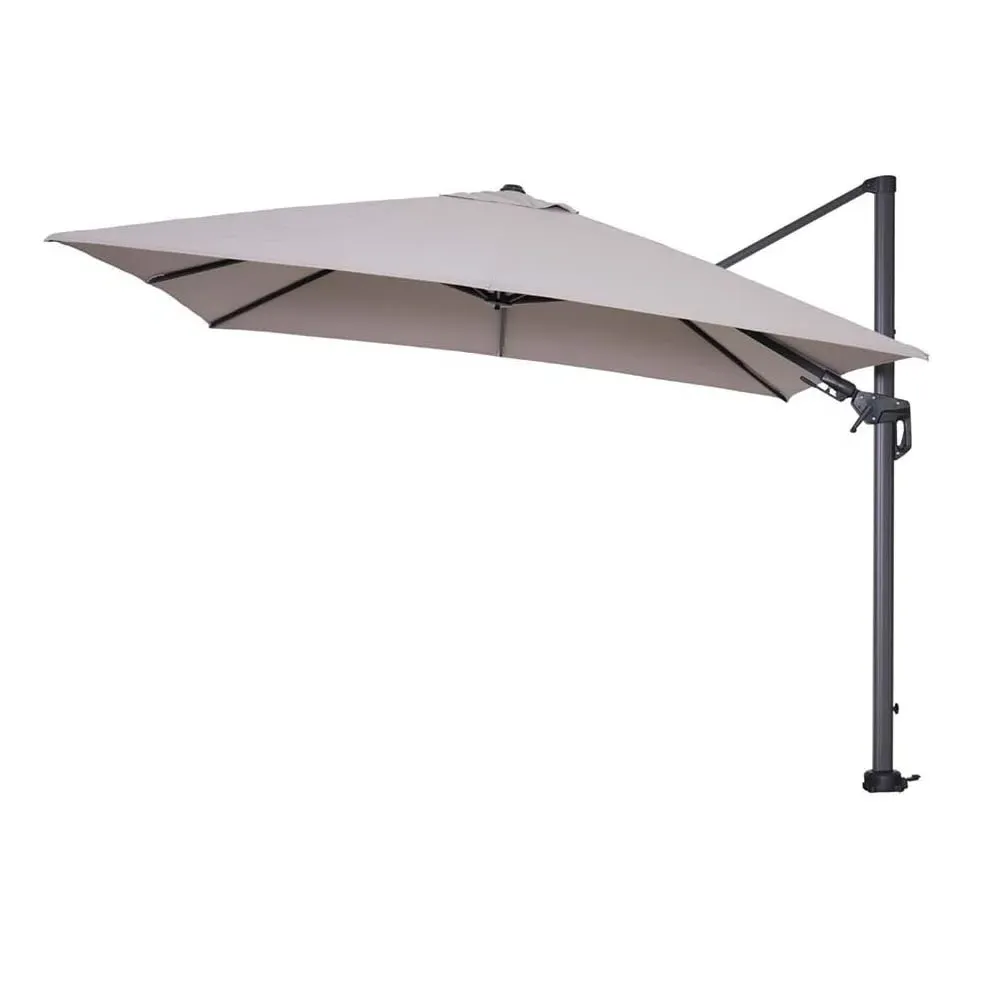 Hillsboro Large Square Garden Parasol with Crank - Sand, Polyester image