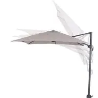 Hillsboro Small Square Garden Parasol with Crank - Sand, Polyester