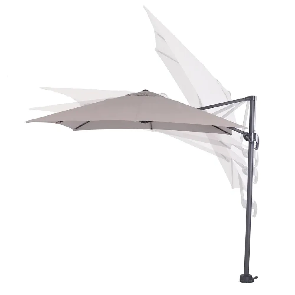 Hillsboro Small Square Garden Parasol with Crank - Sand, Polyester