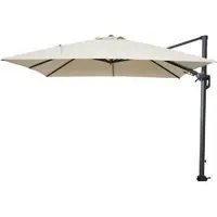 Hillsboro Square Garden Parasol with Crank - Ecru, Polyester