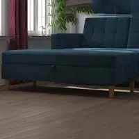 Hillsboro Storage Ottoman with Lid - Blue, Chenille