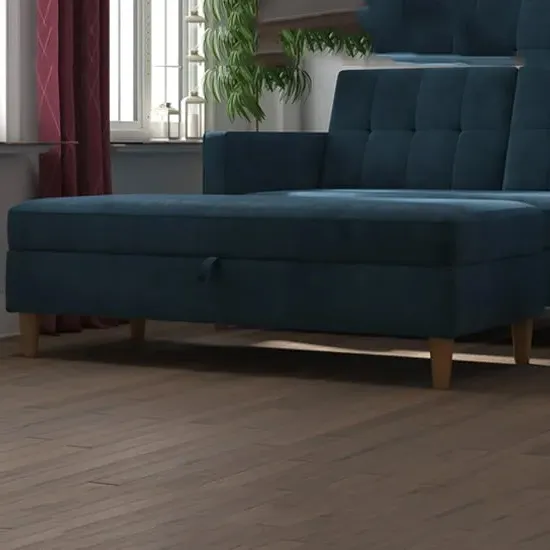 Hillsboro Storage Ottoman with Lid - Blue, Chenille image