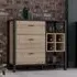 Hinckley Drinks Cabinet with 3 Drawers - Black, Oak