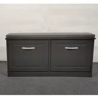 Hinton Shoe Storage Bench with 2 Flip Doors - Grey