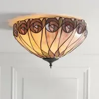 Hinton Tiffany Glass Ceiling Light - Multicolour