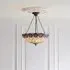 Hinton Tiffany Glass Inverted Pendant Ceiling Light - Multicolour