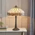 Hinton Tiffany Glass Table Lamp - Black, Multicolour