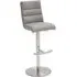 Hiulia Adjustable Bar Stool with Handle - Ice Grey, Faux Leather