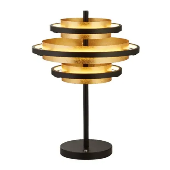 Hive 3 LED Table Lamp - Black, Gold Leaf image