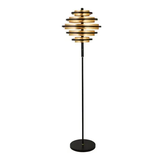 Hive 5 LED Floor Lamp - Black, Gold Leaf