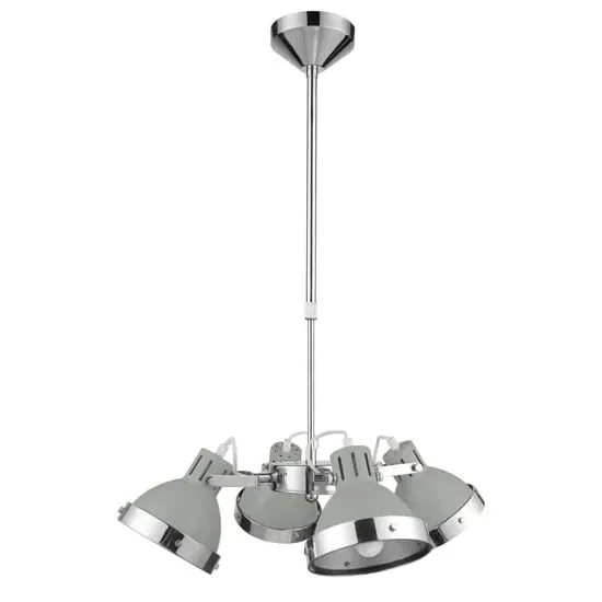 Hixo Round 4-Shade Pendant Light - Grey, Chrome image