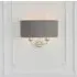 Hixson 2 Light Wall Light - Charcoal, Fabric