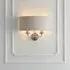 Hixson 2 Light Wall Light - Natural, Brushed Chrome
