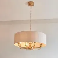 Hixson 8 Light Pendant Ceiling Light - Natural, Brass