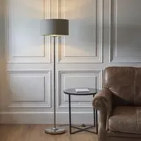 Hixson Floor Lamp - Charcoal, Fabric