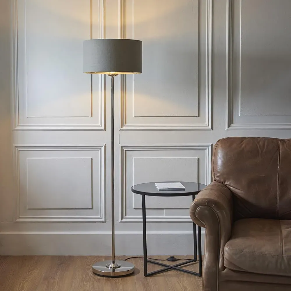 Hixson Floor Lamp - Charcoal, Fabric