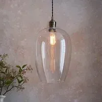 Hixson Large Ceiling Pendant Light - Clear Glass, Brass