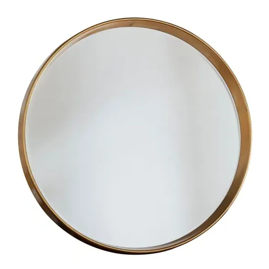 Hixson Round Portrait Bevelled Mirror - Gold image