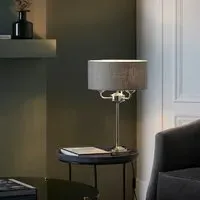 Hixson Table Lamp - Charcoal, Fabric