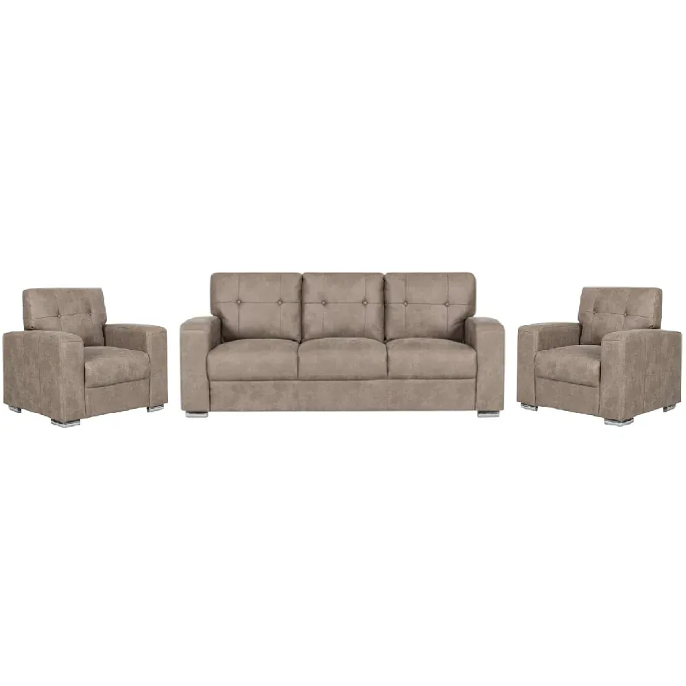 Hobart 3+1+1 Seater Sofa Set - Taupe, Fabric