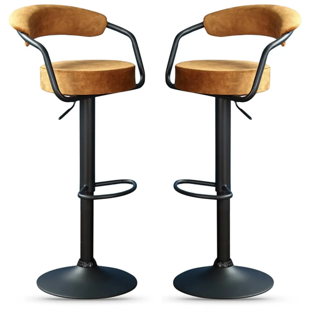 Hobart Bar Stools Pair - Rust, Fabric product