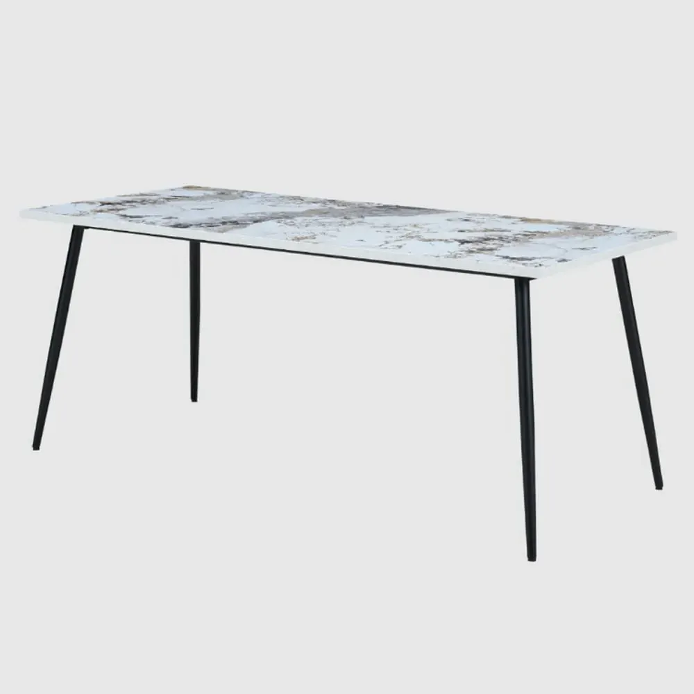 Hobart Large Dining Table - Pandora Marble Effect, MDF
