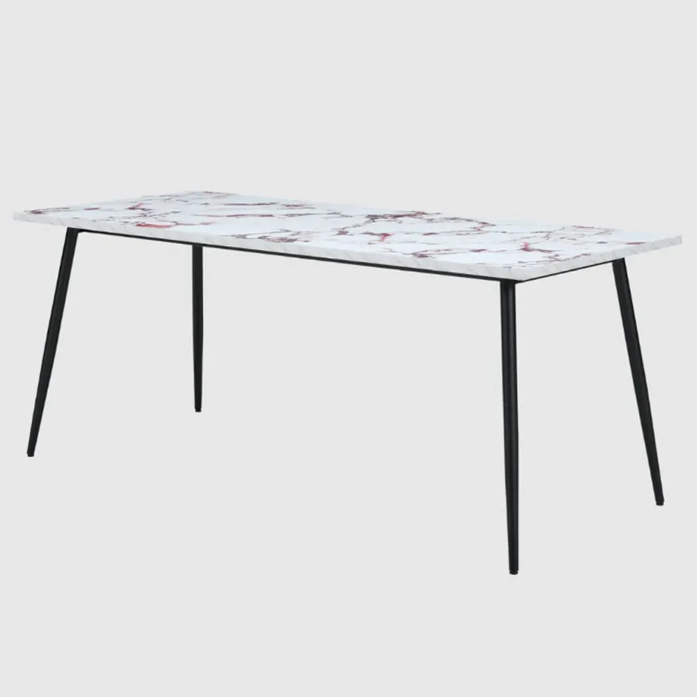 Hobart Large Dining Table - Violetta Marble Effect, MDF