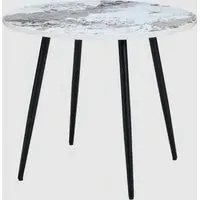 Hobart Round Dining Table - Pandora Marble Effect, MDF