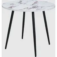 Hobart Round Dining Table - Violetta Marble Effect, MDF