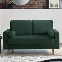Hobbs 2-Seater Sofa with Bolsters - Green, Velvet alternate view