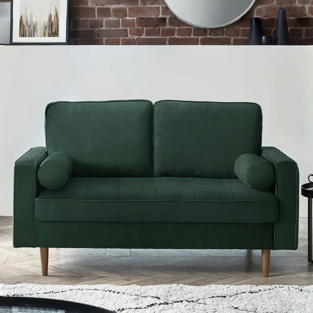 Hobbs 2-Seater Sofa with Bolsters - Green, Velvet product