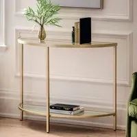 Hobson Console Table - Clear Glass, Champagne