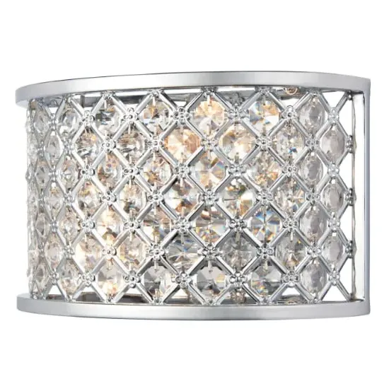 Hobson Crystal Glass Wall Light - Chrome image